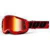 100% Strata 2 Goggle - Mirror Lens Red