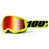 100% Strata Gen. 2 Goggle Anti Fog Mirror Lens Fluo Yellow