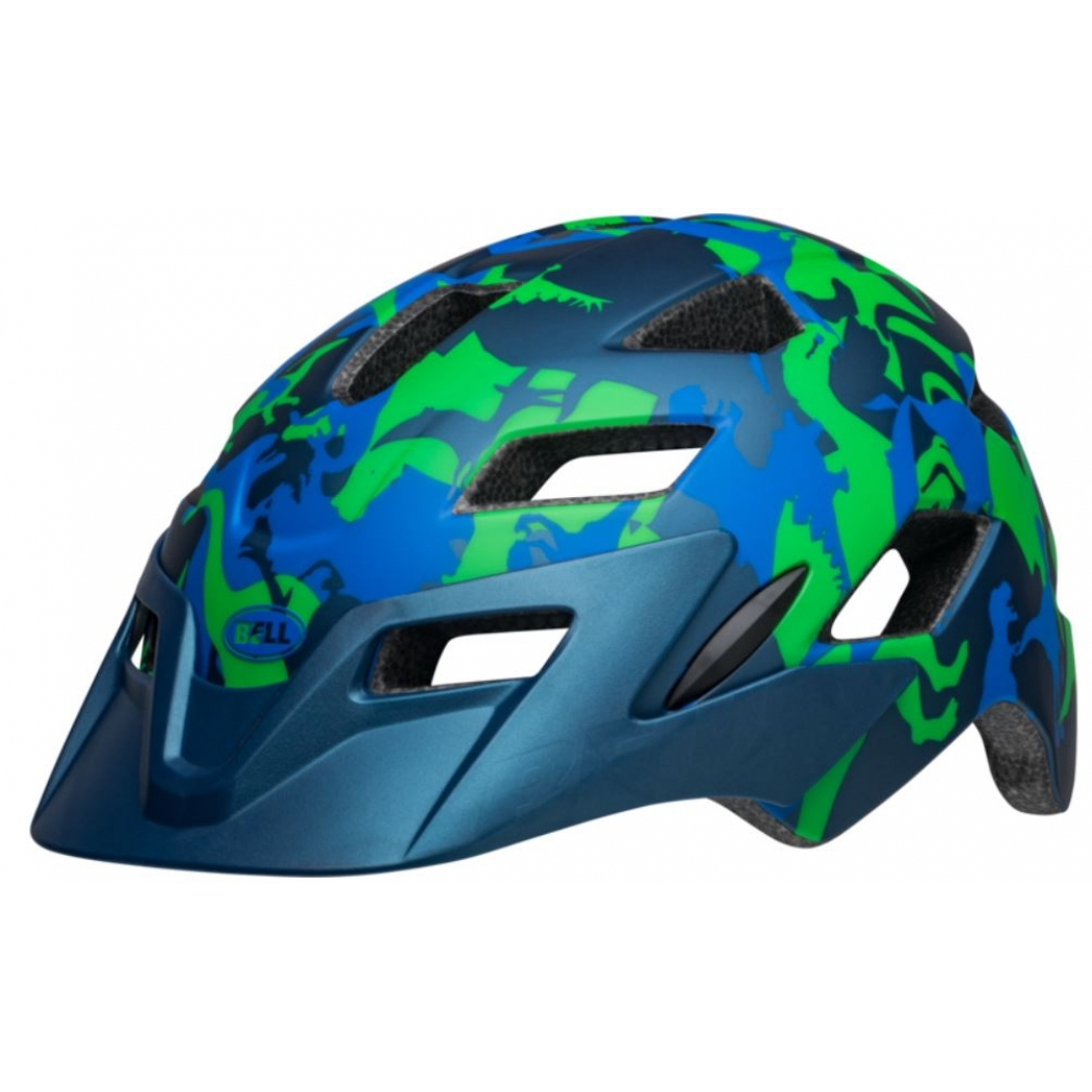 Bell Sidetrack Child 47-54 Cm Matte Blue Camosaurus